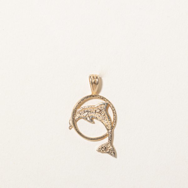 10k Yellow Gold Dolphin Pendant Online Hot Sale