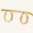 10k Two Tone Gold Flower Hoop Earrings Online