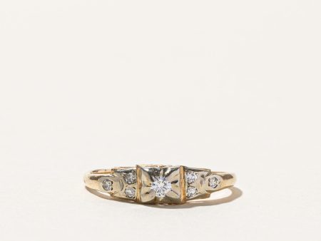 Vintage Diamond Engagement Ring | 0.10ctw | SZ 6.75 | For Sale