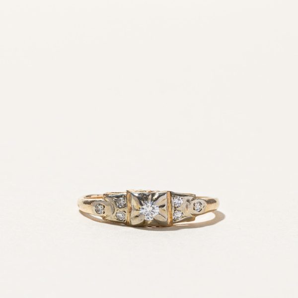 Vintage Diamond Engagement Ring | 0.10ctw | SZ 6.75 | For Sale