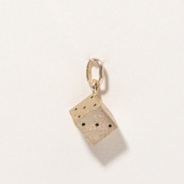 10k Yellow Gold Dice Charm Fashion