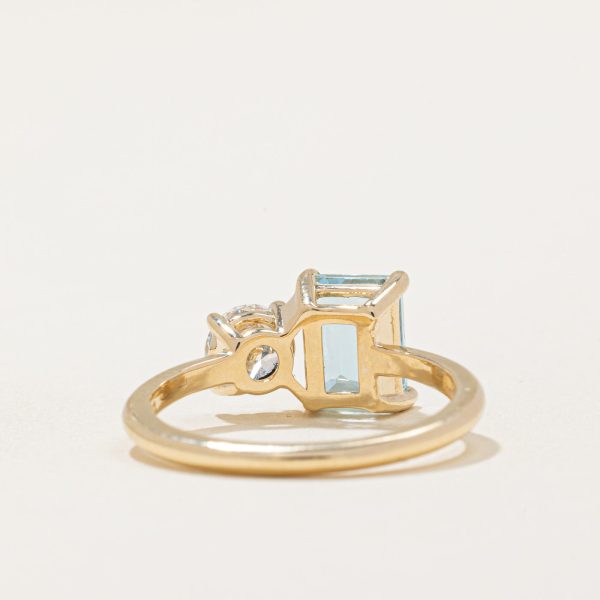 100 Ways  Aquamarine & Diamond Toi et Moi Ring | 1.30ct, 0.54ct | SZ 6.75 | For Discount