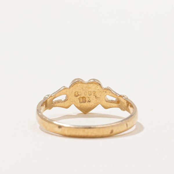 10k Yellow Gold Heart Ring | SZ 2.5 | Online