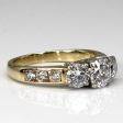 Three Stone Diamond with Accents Engagement Ring | 1.80ctw I1 I2 I J | SZ 6.75 | Online Hot Sale