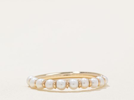 100 Ways  Freshwater Pearl Semi Eternity Ring | SZ 6.75 | Hot on Sale