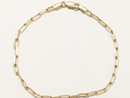 10k Yellow Gold Paperclip Chain Bracelet | 7.75  | Cheap