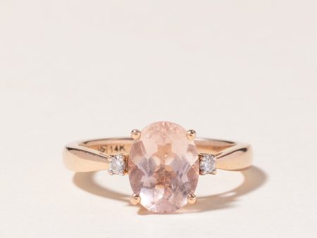 14K Rose Gold Morganite & Diamond Ring | 1.50ct, 004ctw | SZ 4.75 | Discount