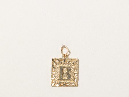 10k Yellow Gold  B  Initial Charm Fashion