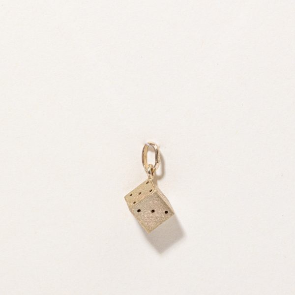 10k Yellow Gold Dice Charm Fashion