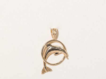 10k Yellow Gold Dolphin Pendant Online Hot Sale