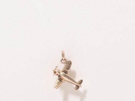 10k Yellow Gold Airplane Charm Hot on Sale