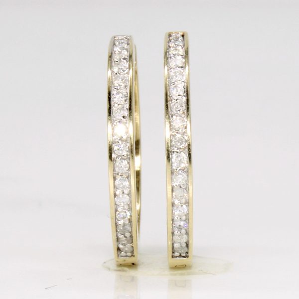 10k Yellow Gold Diamond Hoop Earrings | 0.22ctw | Online now