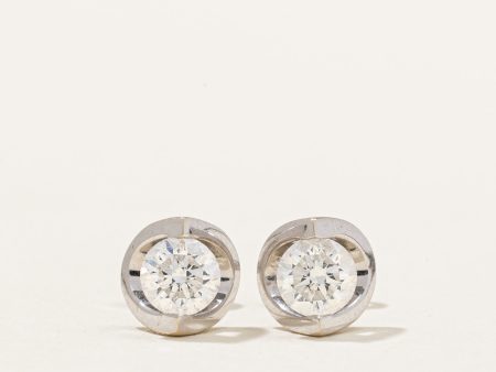 Tension Set Diamond Stud Earrings | 0.66ctw | Sale