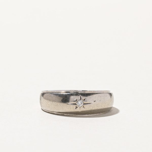 White Gold Starburst Diamond Band | 0.03ct | SZ 10 | Online Sale