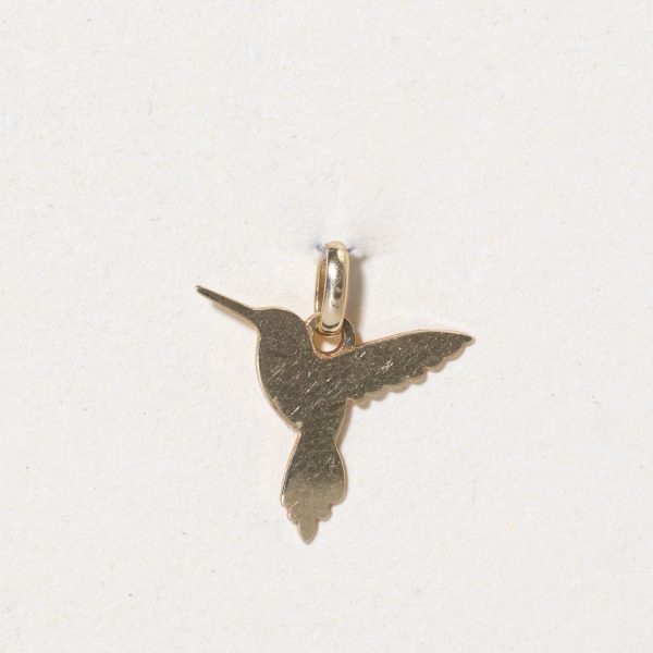 10k Yellow Gold Hummingbird Charm For Cheap