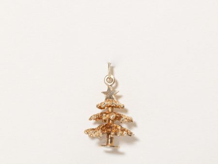 10k Yellow Gold Christmas Tree Charm Hot on Sale