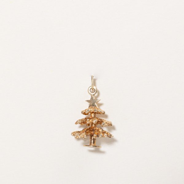 10k Yellow Gold Christmas Tree Charm Hot on Sale