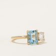 100 Ways  Aquamarine & Diamond Toi et Moi Ring | 1.30ct, 0.54ct | SZ 6.75 | For Discount