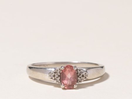 10K White Gold Pink Tourmaline & Diamond Ring | 0.45ctw, 0.03ctw | SZ 6.5 | Online Hot Sale