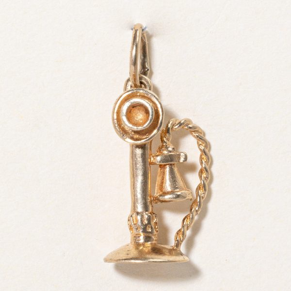 10k Yellow Gold Phone Charm For Cheap