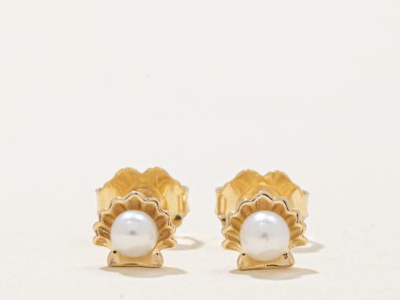 100 Ways  Freshwater Pearl in Shell Stud Earrings on Sale