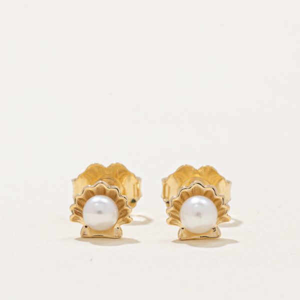 100 Ways  Freshwater Pearl in Shell Stud Earrings on Sale