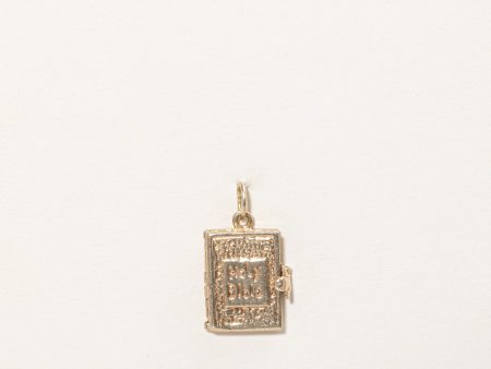 10k Yellow Gold Holy Bible Charm Online Hot Sale