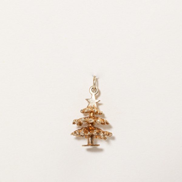 10k Yellow Gold Christmas Tree Charm Hot on Sale