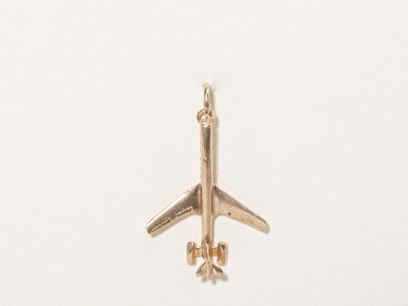 10k Yellow Gold Airplane Charm Discount