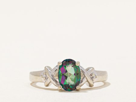 Mystic Topaz & Diamond Ring | 0.80ct, 0.01ctw | SZ 4.5 | Hot on Sale