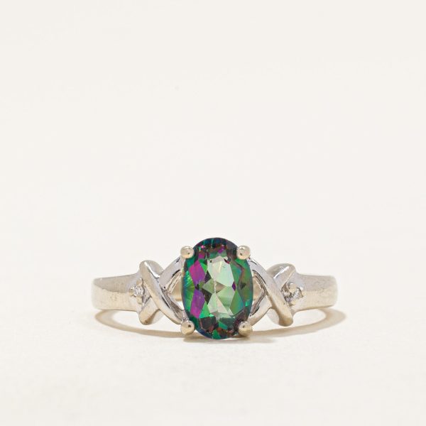 Mystic Topaz & Diamond Ring | 0.80ct, 0.01ctw | SZ 4.5 | Hot on Sale