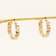 10k Two Tone Gold Flower Hoop Earrings Online