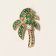 Emerald & Diamond Palm Tree Pendant | 0.10ctw, 0.03ct | Online Sale