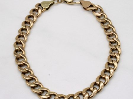 10k Yellow Gold Curb Link Bracelet | 8  | Sale