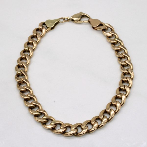 10k Yellow Gold Curb Link Bracelet | 8  | Sale