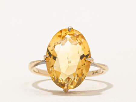 Vintage Citrine Cocktail Ring | 5.00ct | SZ 5.5 | Discount