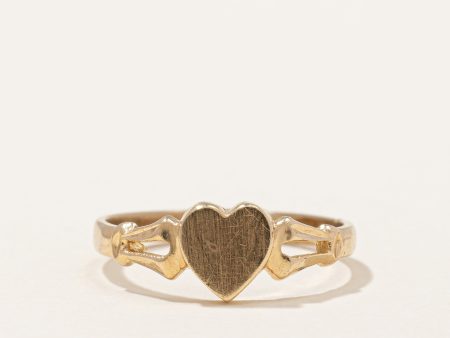 10k Yellow Gold Heart Ring | SZ 2.5 | Online