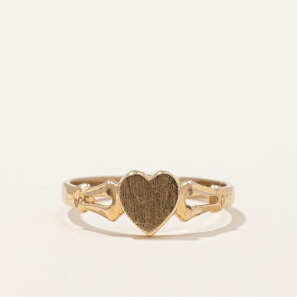 10k Yellow Gold Heart Ring | SZ 2.5 | Online