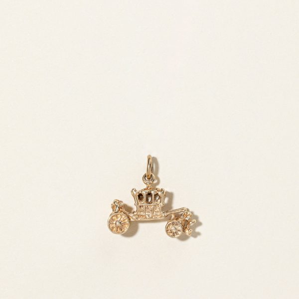 10k Yellow Gold Horse Carriage Charm Discount