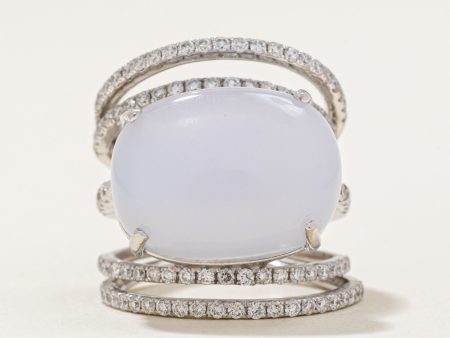 Agate & Diamond Cocktail Ring | 9.65ct, 1.04ctw | SZ 4 | Online Hot Sale