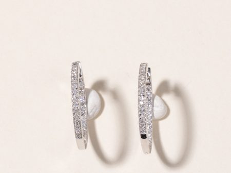 10k White Gold Diamond Hoop Earrings | 1.00ctw Sale