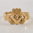 1985 Dublin 9k Yellow Gold Claddagh Ring | SZ 7.75 | Online now