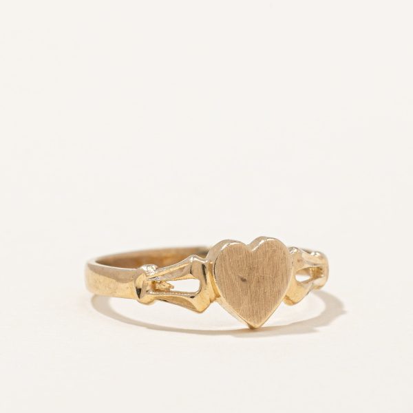 10k Yellow Gold Heart Ring | SZ 2.5 | Online