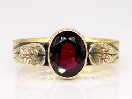 Vintage Garnet Leaf Ring | 1.30ct | SZ 8 | Online now