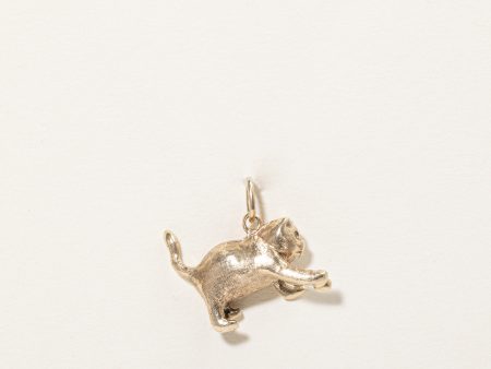 10k Yellow Gold Cat Charm Online Sale