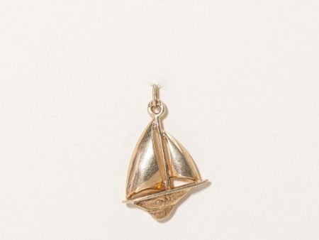 10k Yellow Gold Boat Charm Cheap