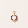 10K Yellow Gold Pearl, Red Spinel & Diamond Pendant | 6.57mm, 0.28ctw, 0.09ctw | Online Hot Sale