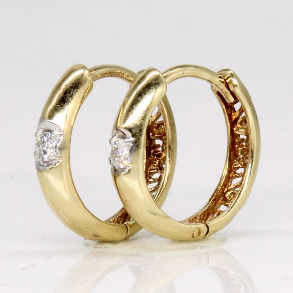 10k Yellow Gold Diamond Hoop Earrings | 0.10ctw | Supply