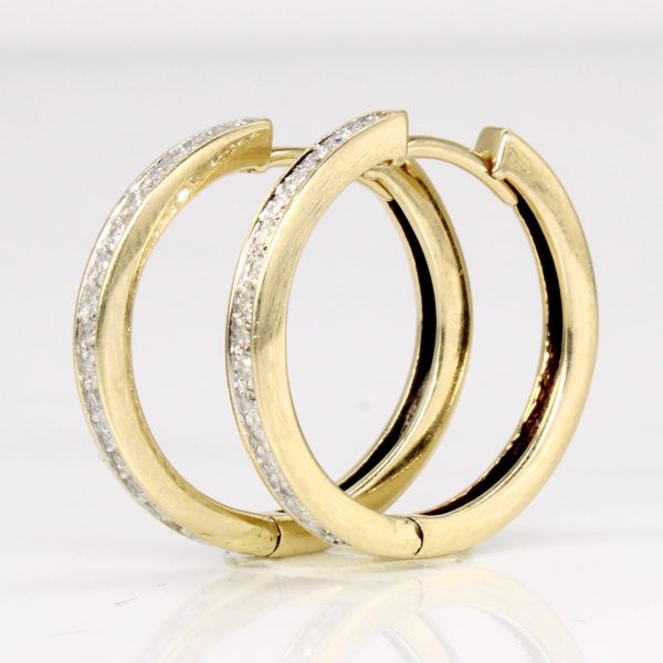 10k Yellow Gold Diamond Hoop Earrings | 0.22ctw | Online now