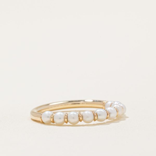 100 Ways  Freshwater Pearl Semi Eternity Ring | SZ 6.75 | Hot on Sale